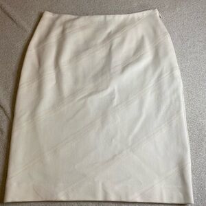 White House Black Market Cream Pencil Skirt Knee-Length Work
